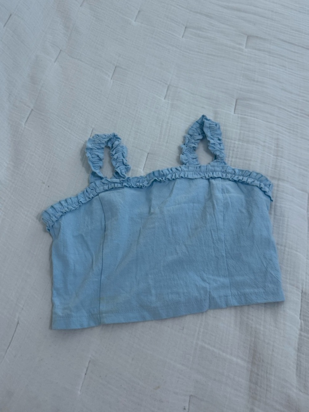 PacSun Light Blue Ruffle Crop Top